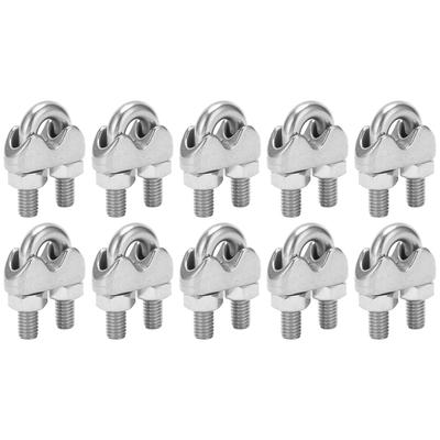 10 Stück 1/4 Zoll M6 Edelstahl Drahtseilkabelklemme U-Bügel Sattelklemme