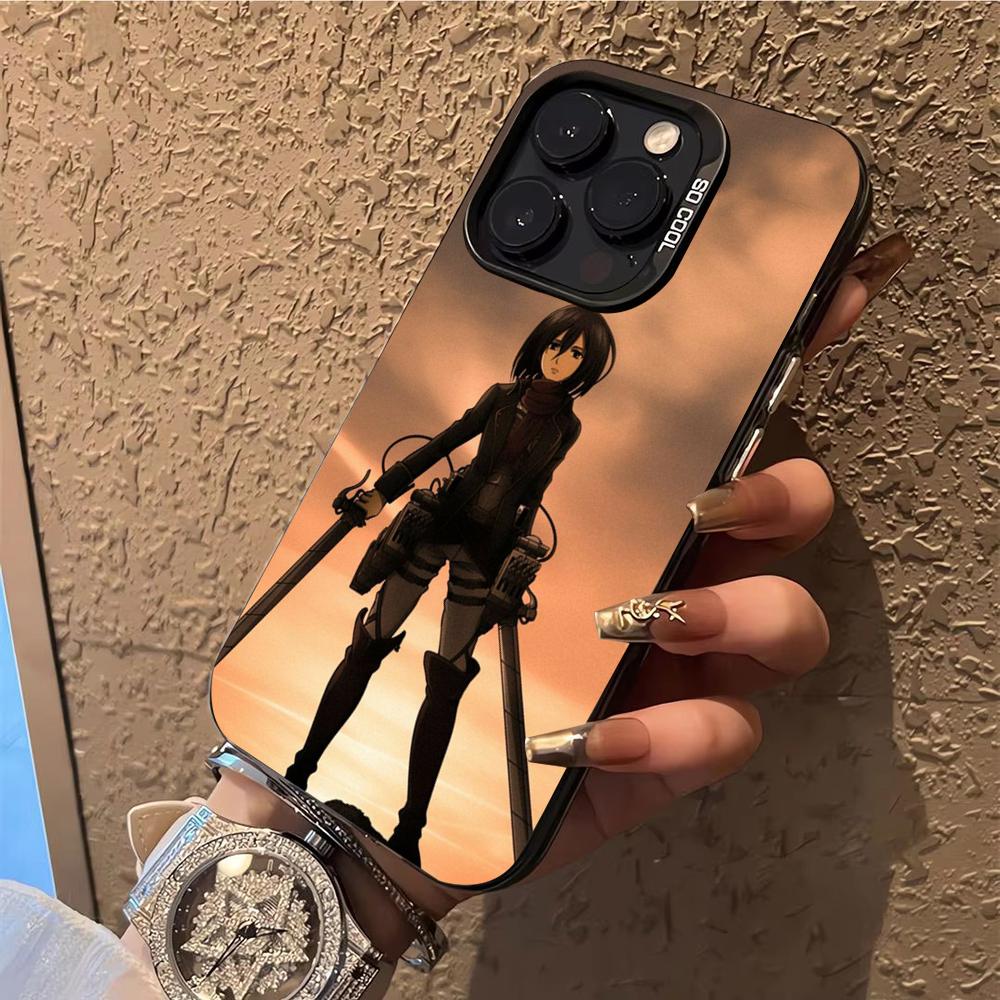 Attack on T-Titan Mikasa Ackerman Phone Case  Phone Case For iPhone 14 16 15 11 12 13 Pro Max Mini Plus Shockproof Cover