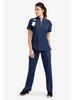 Quick-Dry Short-Sleeve Zipper Gown for Beauty Salon/Hospital Nurses with Casual Stand-Up Collar