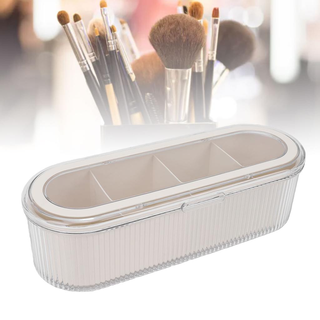 Clear Makeup Brush Holder   with   Lid for Dust   Beauty Sponge Storage Makeup Brush Holder