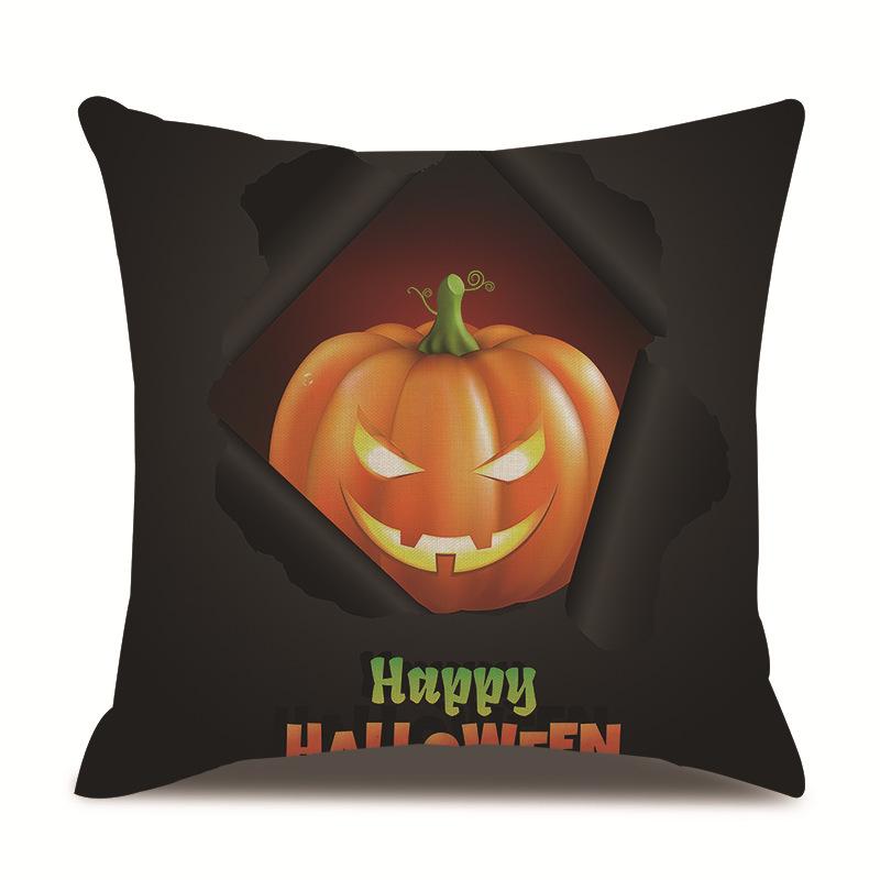 Halloween Linen Pillow Cover Printed Pillow Cover