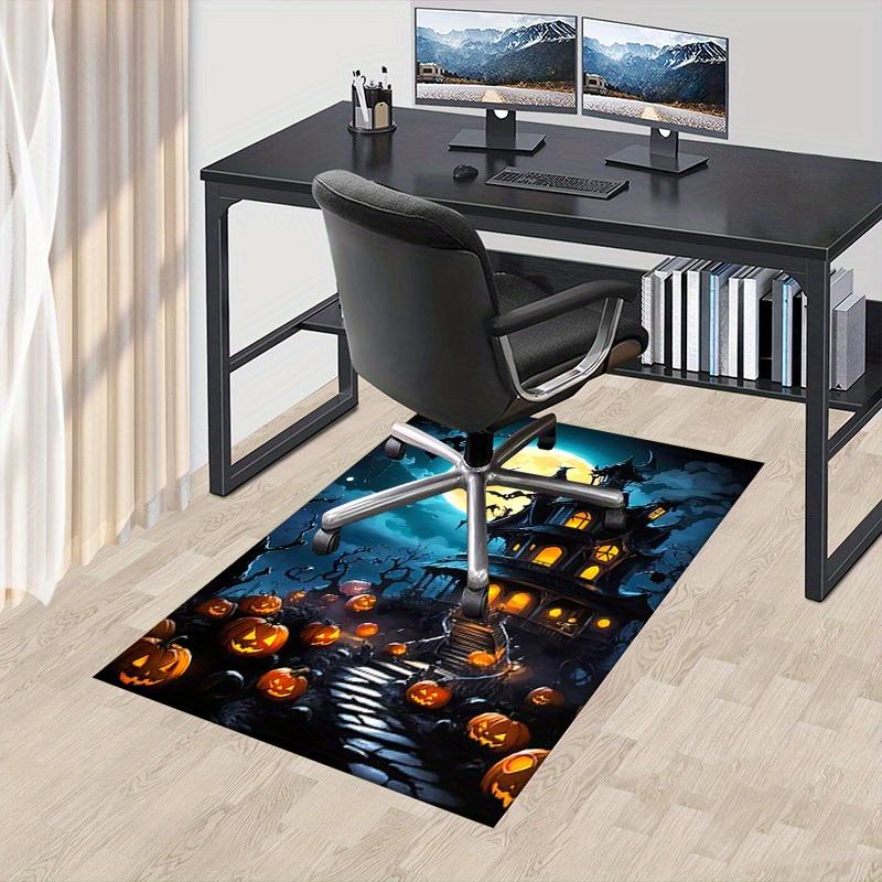1pc Halloween HauntedHouse Themed Rug for Home Decor, Non-slip Office Carpet, Chair Mat, Outdoor Mat, Christmas and Halloween Gifts-0731082