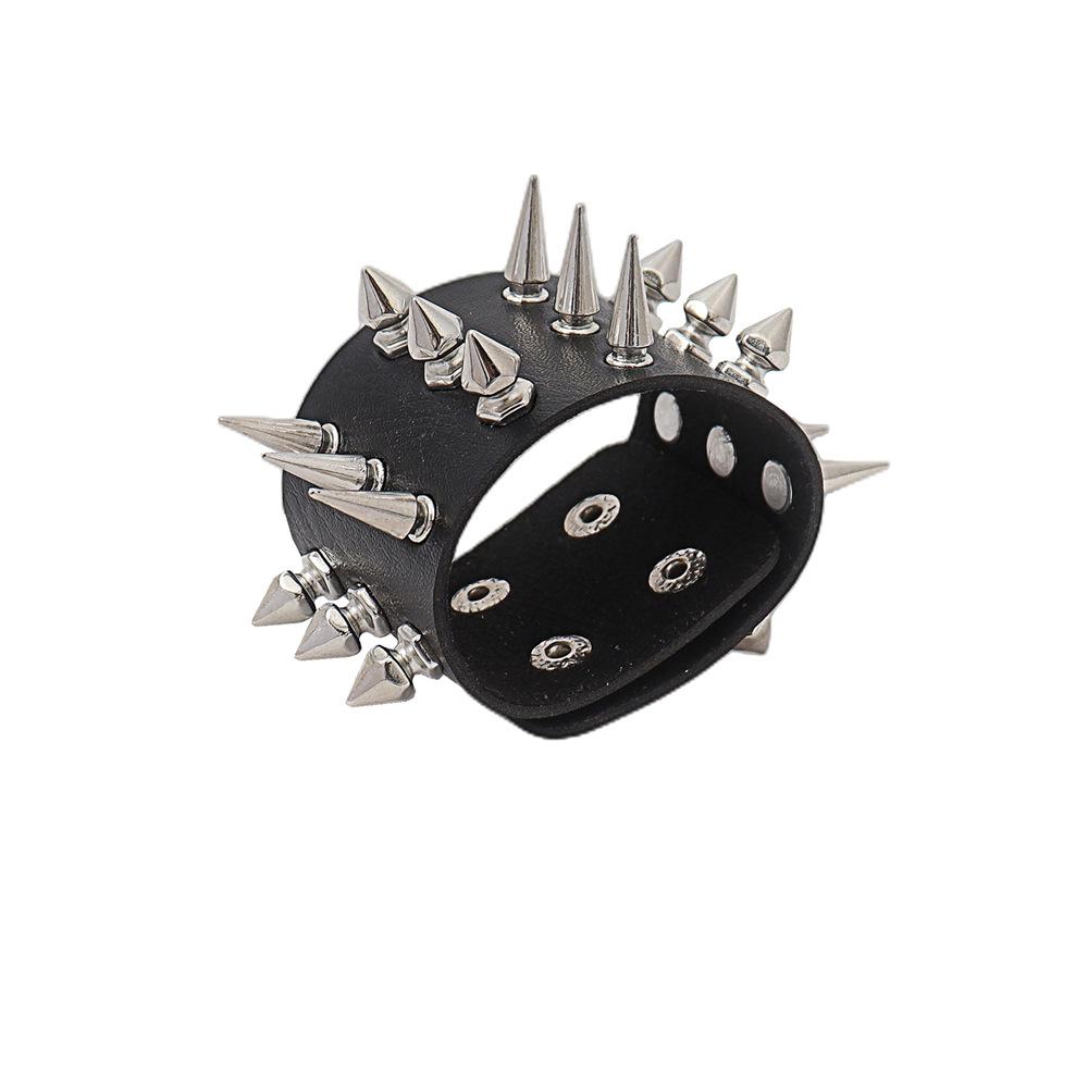 Punk Gothic Rivet PU Leather Bracelet
