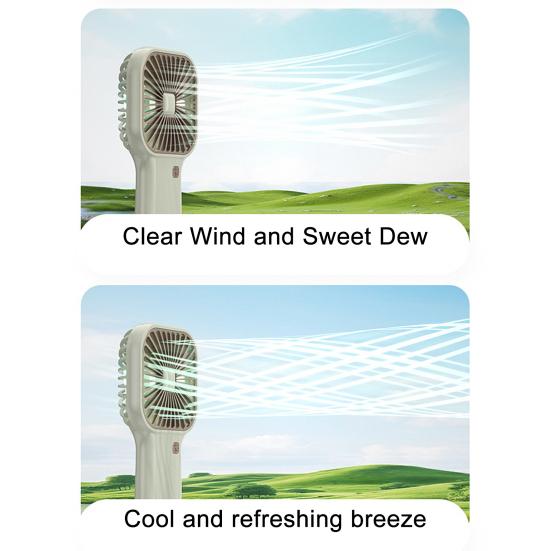 Portable Handheld Fan with Ice Cooling 6 Gear Wind Mini Personal Fans with Detachable Base Lightweight Rechargeable Fan for Office Travel Camping
