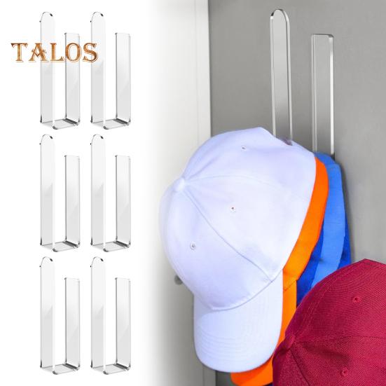 2/4/6/8 Stück Baseballkappenhalter, Wandmontage, Hut-Organizer-Haken, L-förmiges Design, Mehrzweck-Hutständer aus Acryl, einfach zu installieren