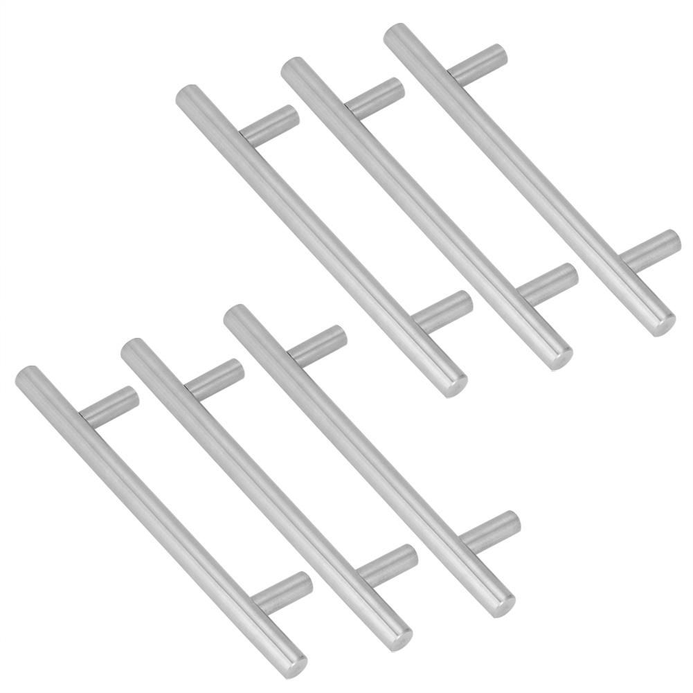 6 Stück Edelstahl T-Stangengriff Langlebige Möbelbeschläge für Kleiderschränke Schublade Schrank Schuppen