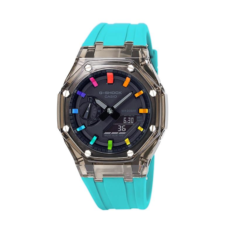 Casio Unisex Liquid Crystal/Analog Dual Display Series Black Watch GA-2100-1A1(Watch4--)