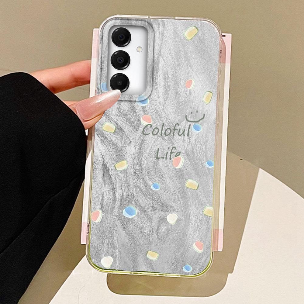 Colorful Circularl Dots Women Girls Phone Case for Samsung Galaxy A55 A56 A36 A26 A16 A53 A06 A14 A24 A34 A54 A15 A25 A35 Cover