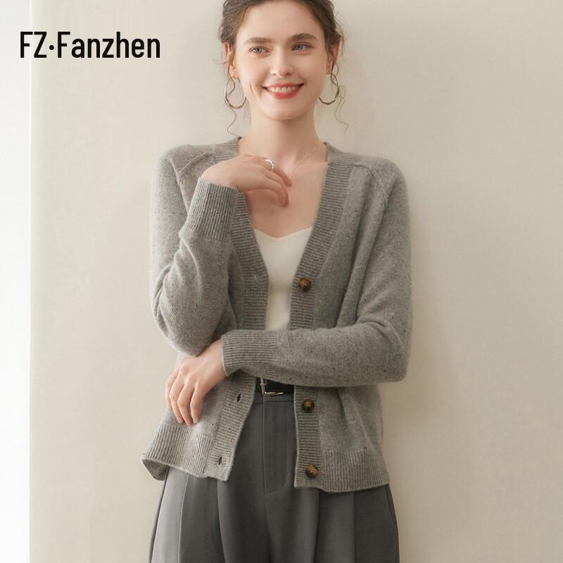 Vanzhen Women's Thick Cashmere V-Neck Cardigan