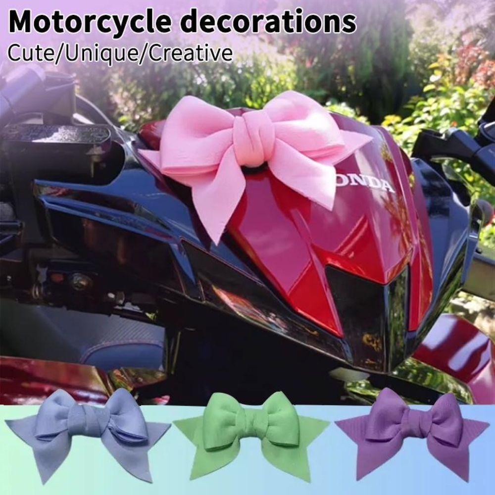 Lightweight Motorcycle Helmet Bow Self Adhesive Electric Bike Tail Decor Scooter Accessories