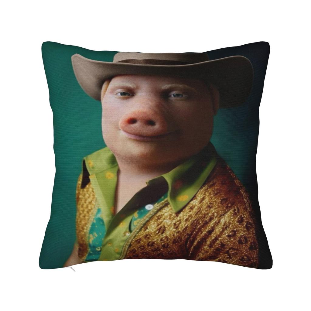 John Pork Dzwoni Śmieszny Meme Nadrukowana Poszewka na Poduszkę Poszewka na Poduszkę Dekoracja Samochodowa Y2K Kwadratowa Wiele Rozmiarów