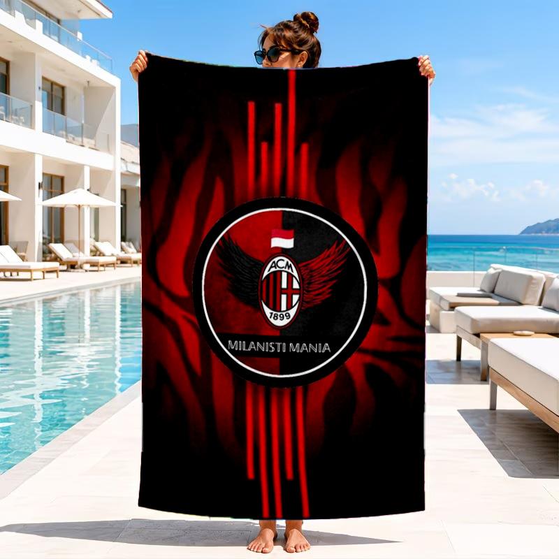 Ac Football Club Beach Towel, Microfiber Beach Towel, Perfect For Pool, Beach, Travel, Home Decor Beach Party Fan Gifts