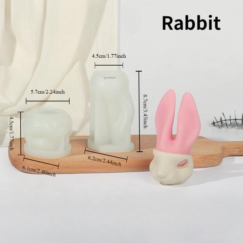 

2 шт./компл., силиконовая форма для свечей со знаком зодиака, комбинированный набор «сделай сам», кролик, животное, гипсовая форма для украшения rabbit