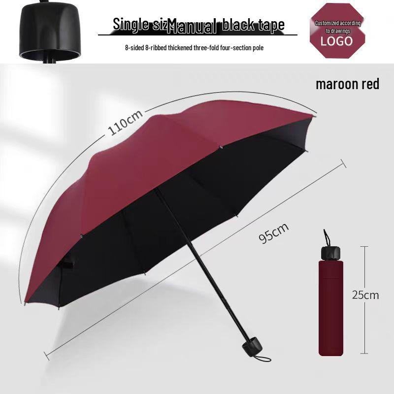 Custom Logo Automatic Three-Fold Umbrella: Sun & Rain Protection, Advertising and Gift Use