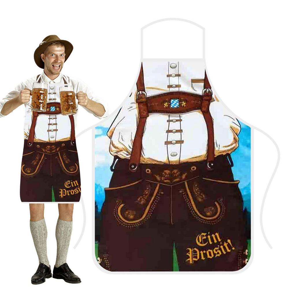 Oktoberfest Apron Personality Sexy Kitchen Waterproof Apron For Woman Delantal Cocina Hombre Barista BBQ Funny Muscle Apron Bibs
