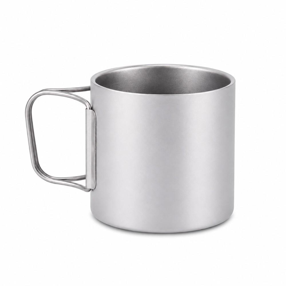 Foldable Handle Camping Mug Compact Outdoor Coffeee Bottle Portable Titanium Water Cup  Travel