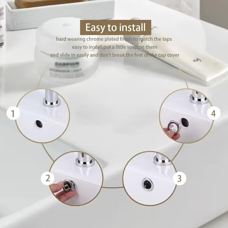 1pc Sink Round Ring Overflow Spare Cover Spilled Water Ring Plastic Chrome Trim Bathroom Supplies Ceramic Basin
