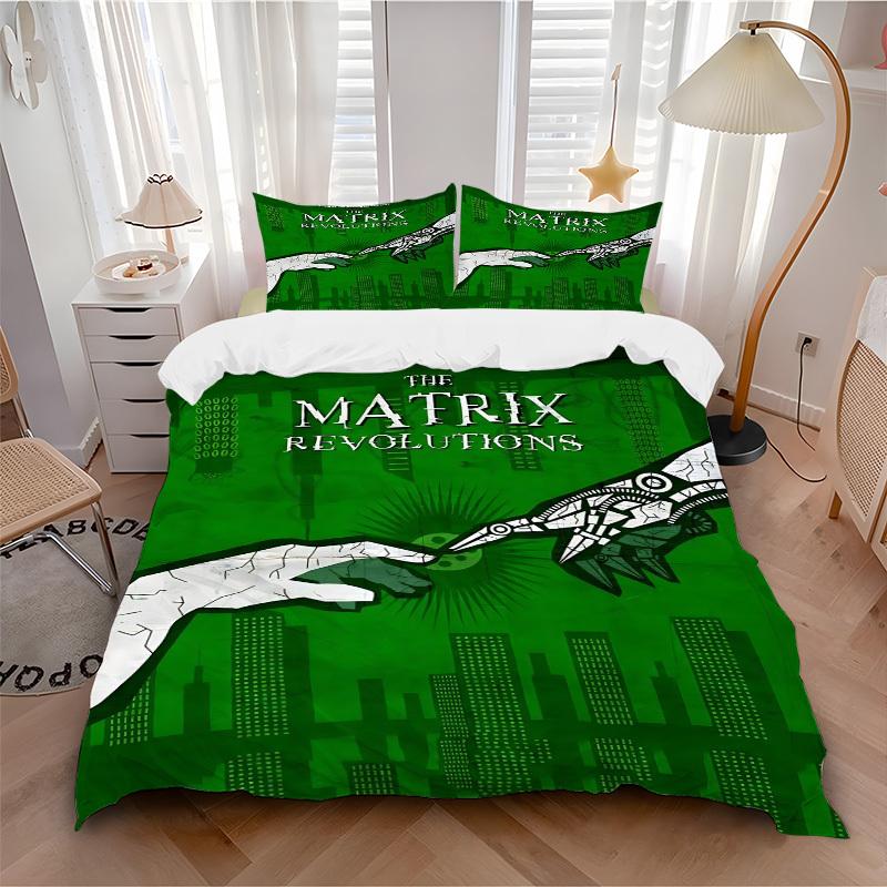 

3 шт. Комплект постельного белья «Матрица: Революция», Мягкое полиэстеровое покрывало и наволочки, Подходит для всех сезонов, Дизайн для спальни L1003128 135x200cm