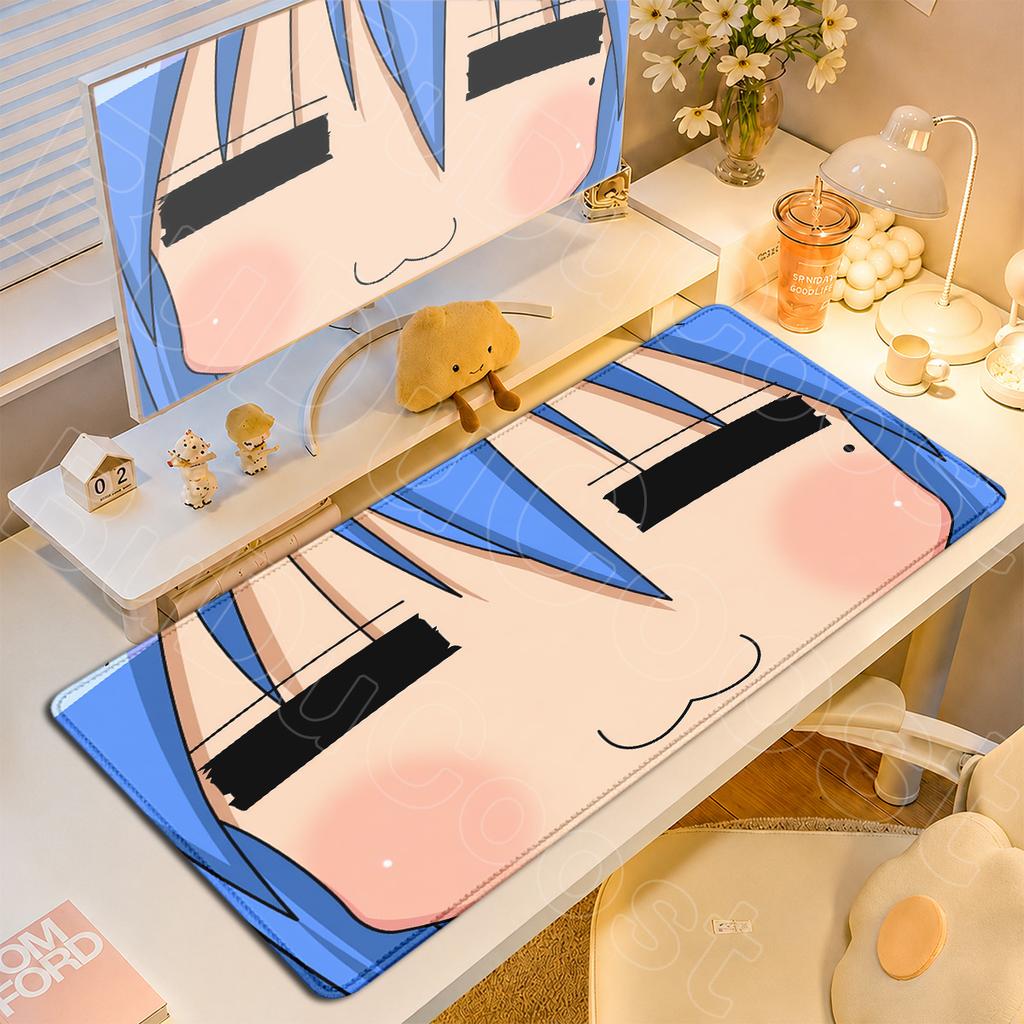Large Office Cabinet Keyboard Mat Anime Lucky Star Konata Izumi's Mouse Pad PC Accessories Large Cute Locking Edge Laptop Carpet