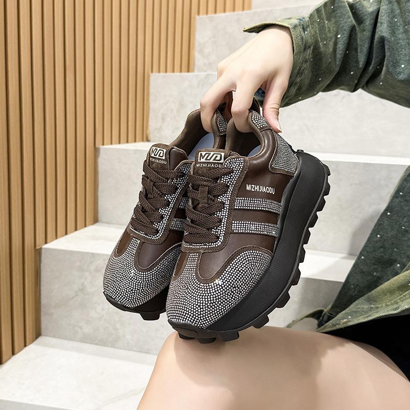 Herbst Sport Plattform Freizeit Board Schuhe Leder Klassisch Retro Vielseitig Forrest Gump Trainingsschuhe Erhöhend Papa Schuhe Frauen
