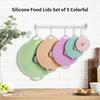 Silicone Lids For Bowl Reusable Sealed Suction Lids Fits Cups/Plates/Pots/Pans Food Storage Kitchen Gadgets 5 Size