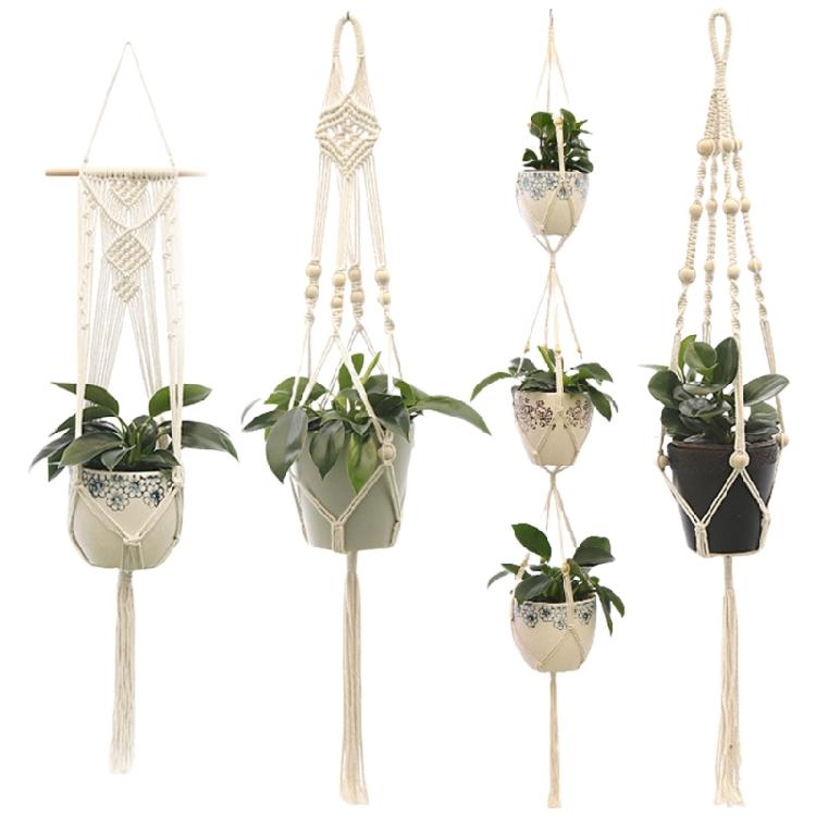 Stylish Handmade Woven Basket Hanging Handcraft Flower Container Holder for Enhancing Plant Hanging Planter