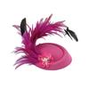 Girly Feather Felt Hat Shape Hair Clip Banquet Party Headband for Teens Medieval Party Taking Photo Anti-Slip Hairpin