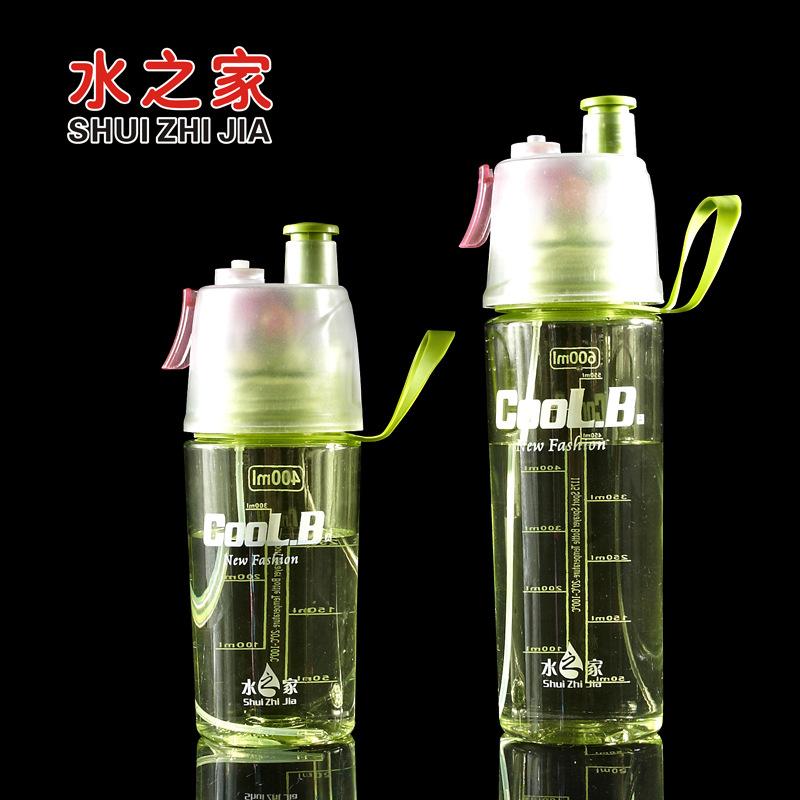 Water bottle sports plastic spray water cup kettle outdoor cooling supplement water bottle creative gift new strange cup