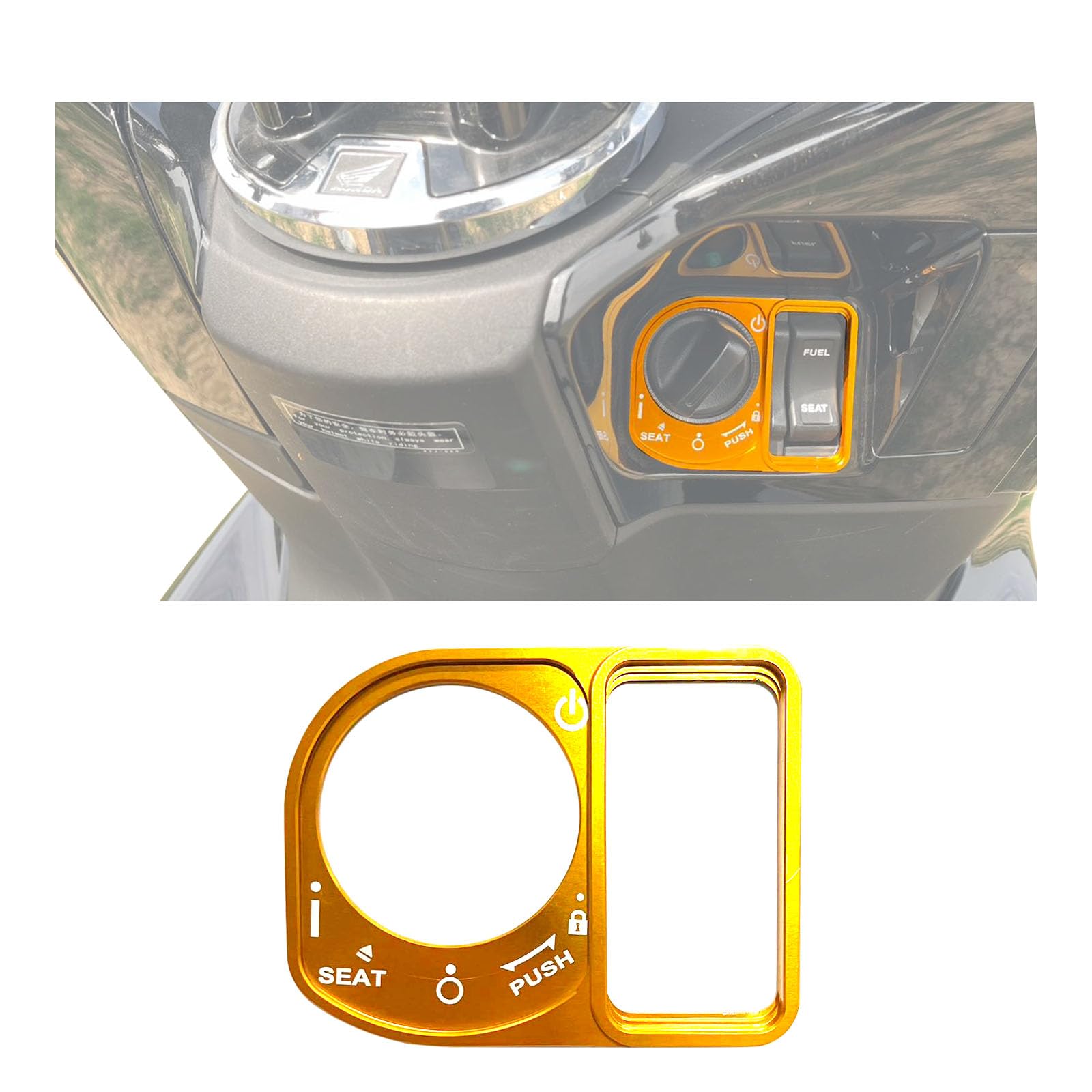 

WAITREE Чехол для смарт-ключа, Крышка переключателя мотоцикла, Алюминий, Совместим с PCX125/PCX150, 2015-2020, для PCX, жёлтый