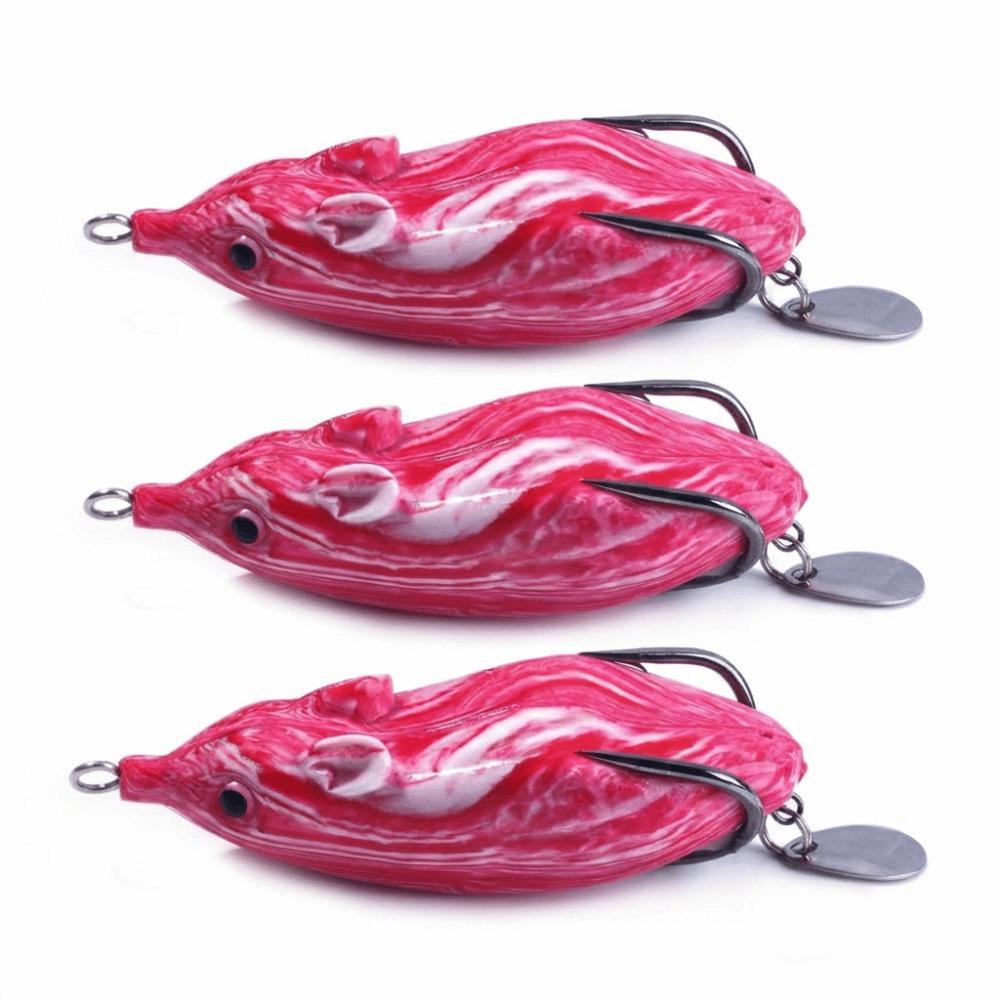 3PCS Portable PVC Snakehead Lure Bait 7cm 5 Types Artificial Lure Bait Soft Simulation Lure Bait Freshwater Fishing