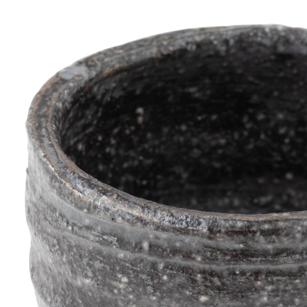 Marui Pottery Shigaraki Ware Hechimon Sake Cup 5cm Diameter Black Steel (Ochoko) Approx. MR-3-4321