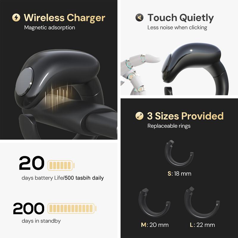 iTasbih Muslim Gift Smart Electronic Counter Digital Azan Alarm Clock Tasbeeh Tasbih Zikr Ring