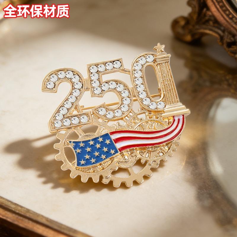 Founding Week Commemorative Brooch Independence Day Patriotic Medal Corsage Accessories