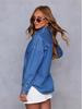 Denim Long Sleeve Casual Lapel Women's Shirt 2026 European & American Style