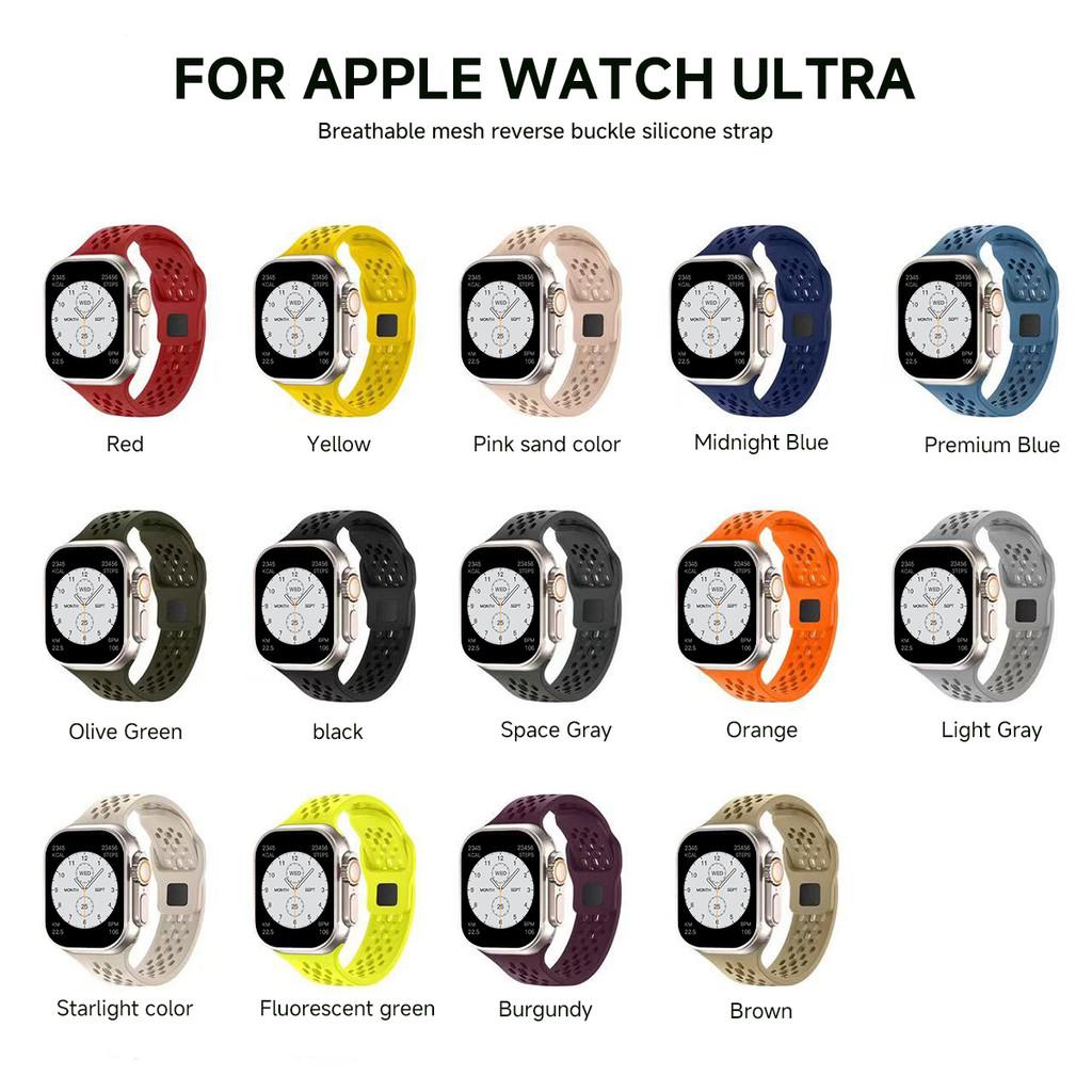 Silicone Band Heat dissipation Strap For Apple Watch 46mm 45mm 41mm 44mm 49mm 40mm 42mm Iwatch Series 11 10 9 8 7 6 SE 3 Ultra 3