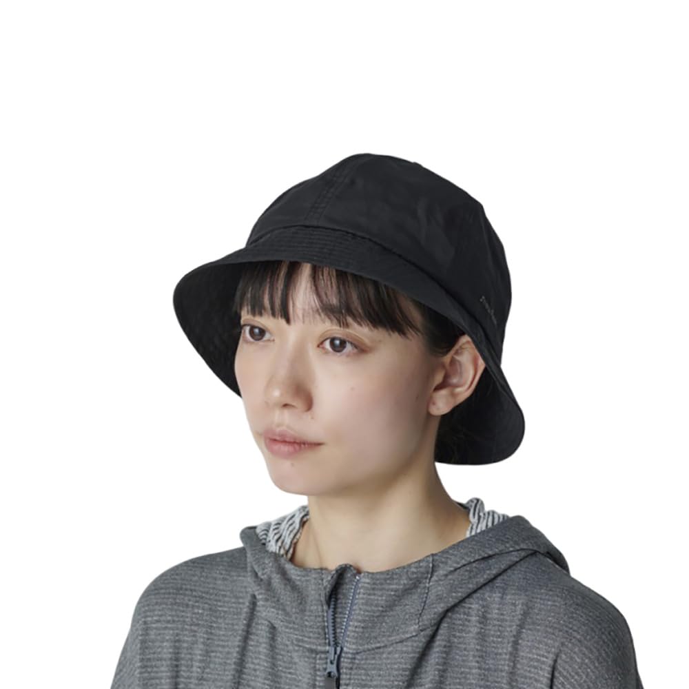 Snow Peak Light Mountain Cloth Hat, size 2, BLACK, AC-25SU018, perfect for camping, outdoor activities, and festivals.