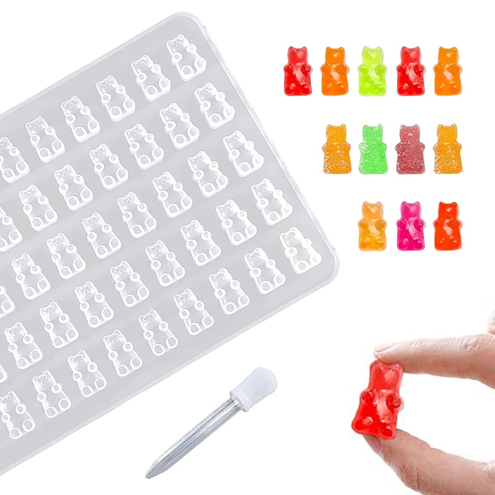 LIANHATA Bear Silicone Translucent Epoxy Resin Soft 50 Cute DIY Handmade UV Cutting Mold with Pipette Mold, Mold, Mini, Cavities, Accessories,