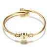 Nextvance Girls Gold Color Stainless Steel Heart Bracelet Bangle with Letter Fashion Initial Alphabet Charms Bracelets for Women