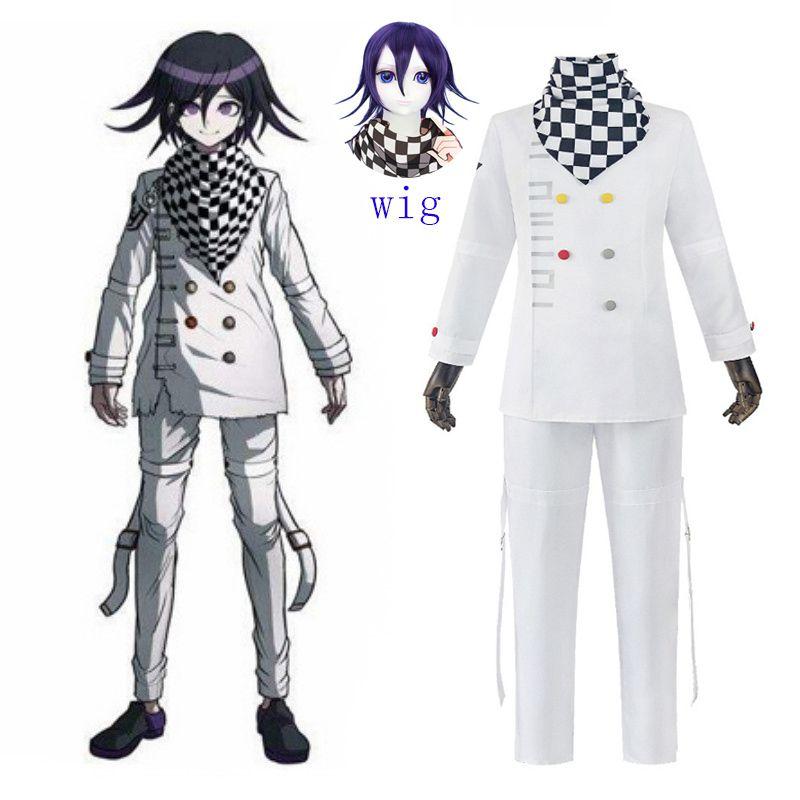 Danganronpa V3 Anime Ouma Kokichi Cosplay Costume School Uniform Cloak Set Full
