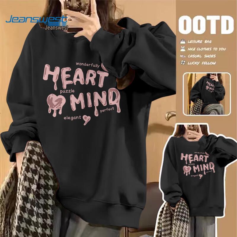 

Jeanswest Women s Korean Style Loose Fit Round Neck Sweatshirt XL