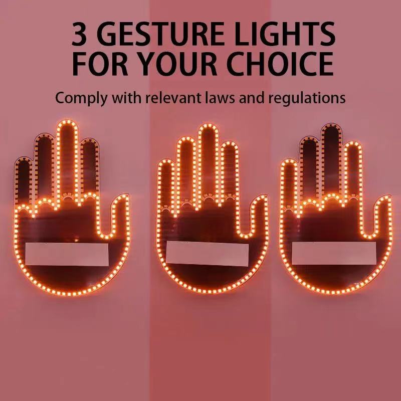 1 Set Auto-Fingerlicht mit Fernbedienung Cooles lustiges Auto-Innenlicht Finger Up LED Mittelfinger Handlampe Autozubehör