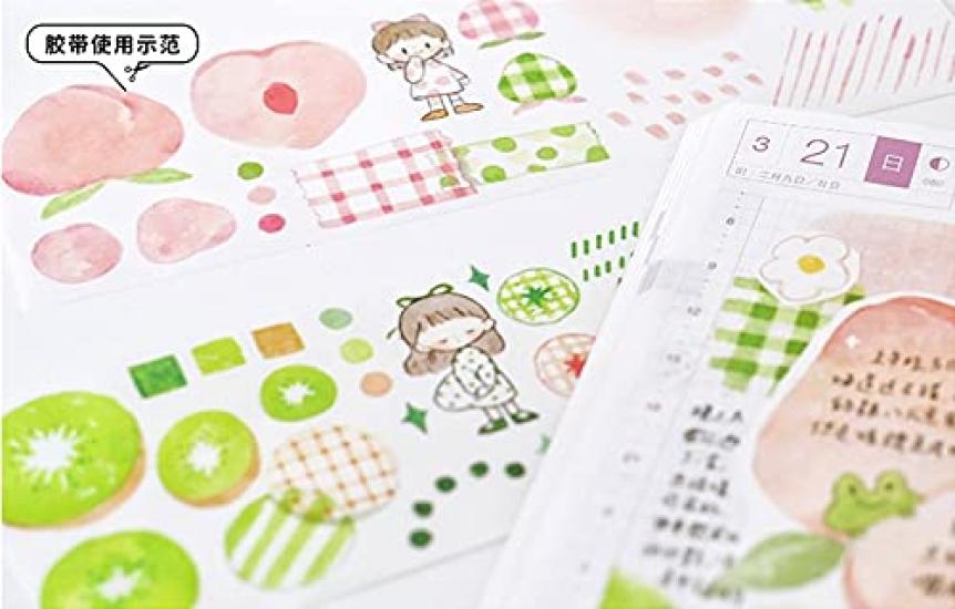 Molinta Masking Washi Tape for Fruit DIY Cute Interior Planner Tape Tape, Girls, Corner, Planner, Album, Scrapbooking, Gift, Stickers, Decoration,