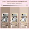 Lighted Makeup Mirror Hollywood Vanity Mirror with 5X Magnification Mirror 360Rotation Touch Control 3 Color Lighting for Desks