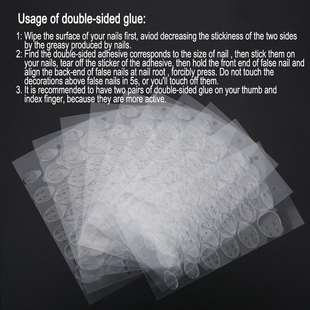Double-Sided Adhesive Glue, 240 Pieces, Transparent False Nail Sticker Tape, Easy To Use, Extra Strong Adhesion