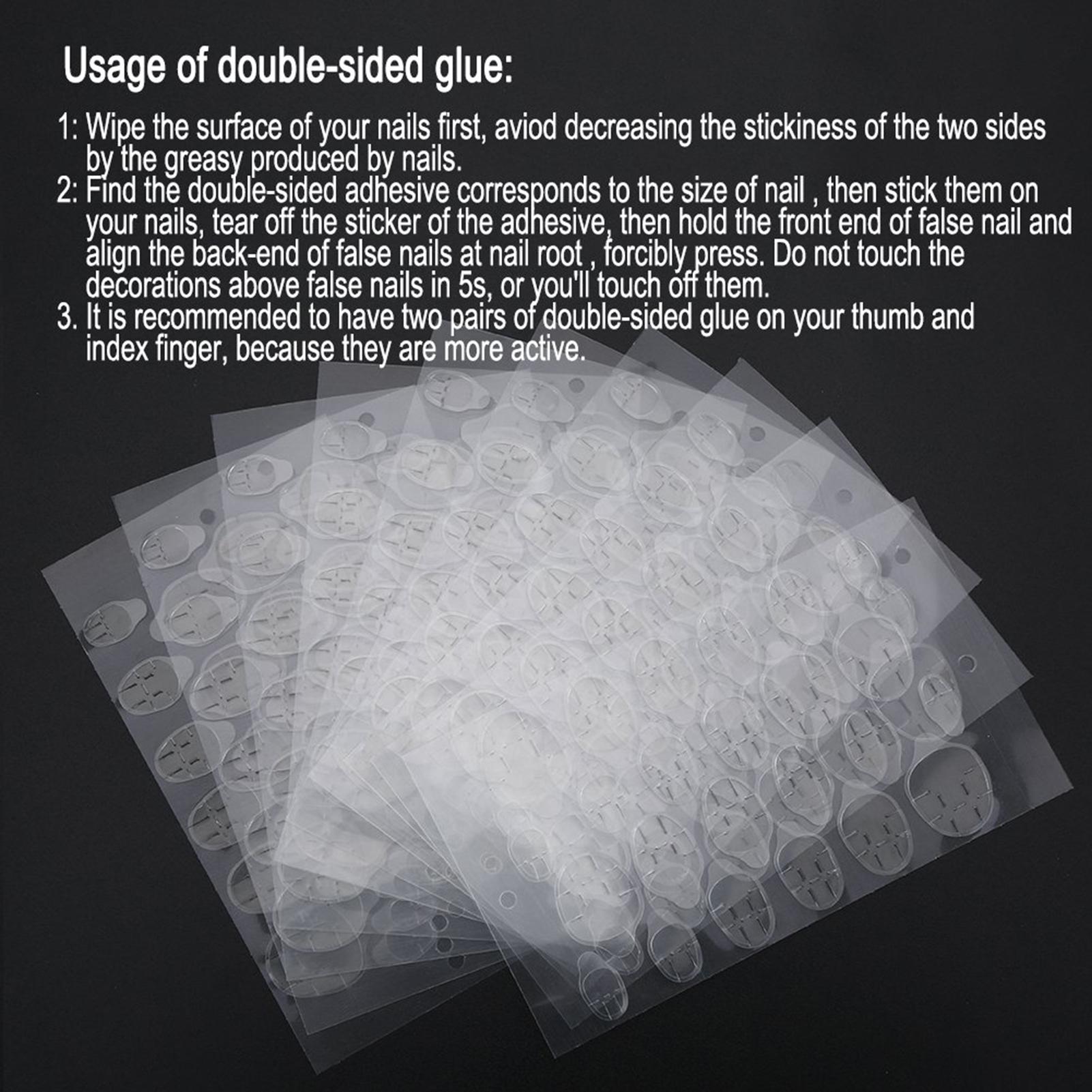 

Double-Sided Adhesive Glue, 240 Pieces, Transparent False Nail Sticker Tape, Easy to Use, Extra Strong Adhesion