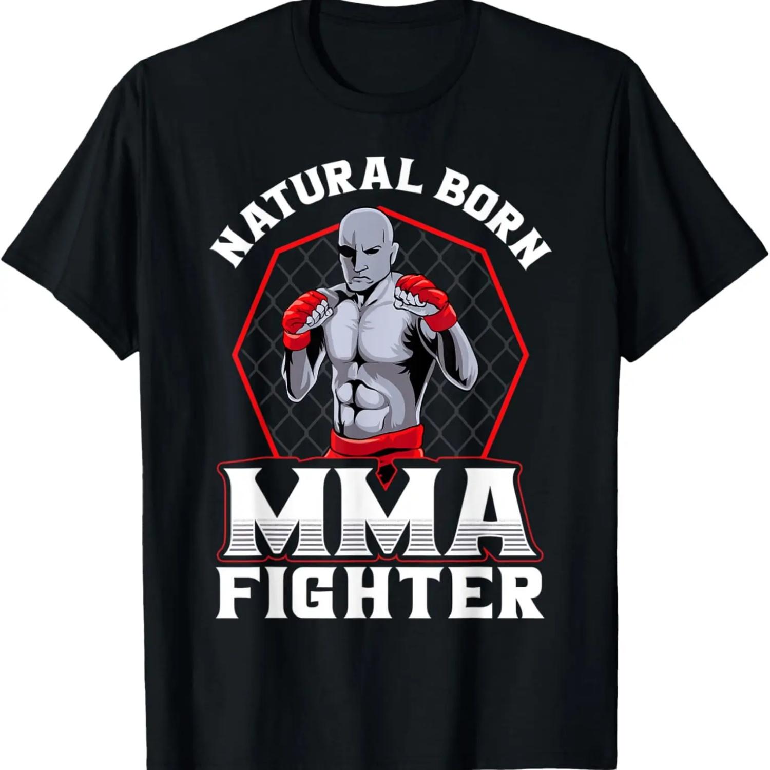 Футболка с принтом «Две кошки сражаются в ММА» S