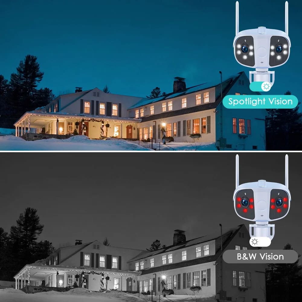 LS VISION 4K 8MP Dual lens Wifi IP Camera Outdoor 180° Ultra Wide View Angle Panoramic Human Detect 6MP CCTV Camera Video Surveillance