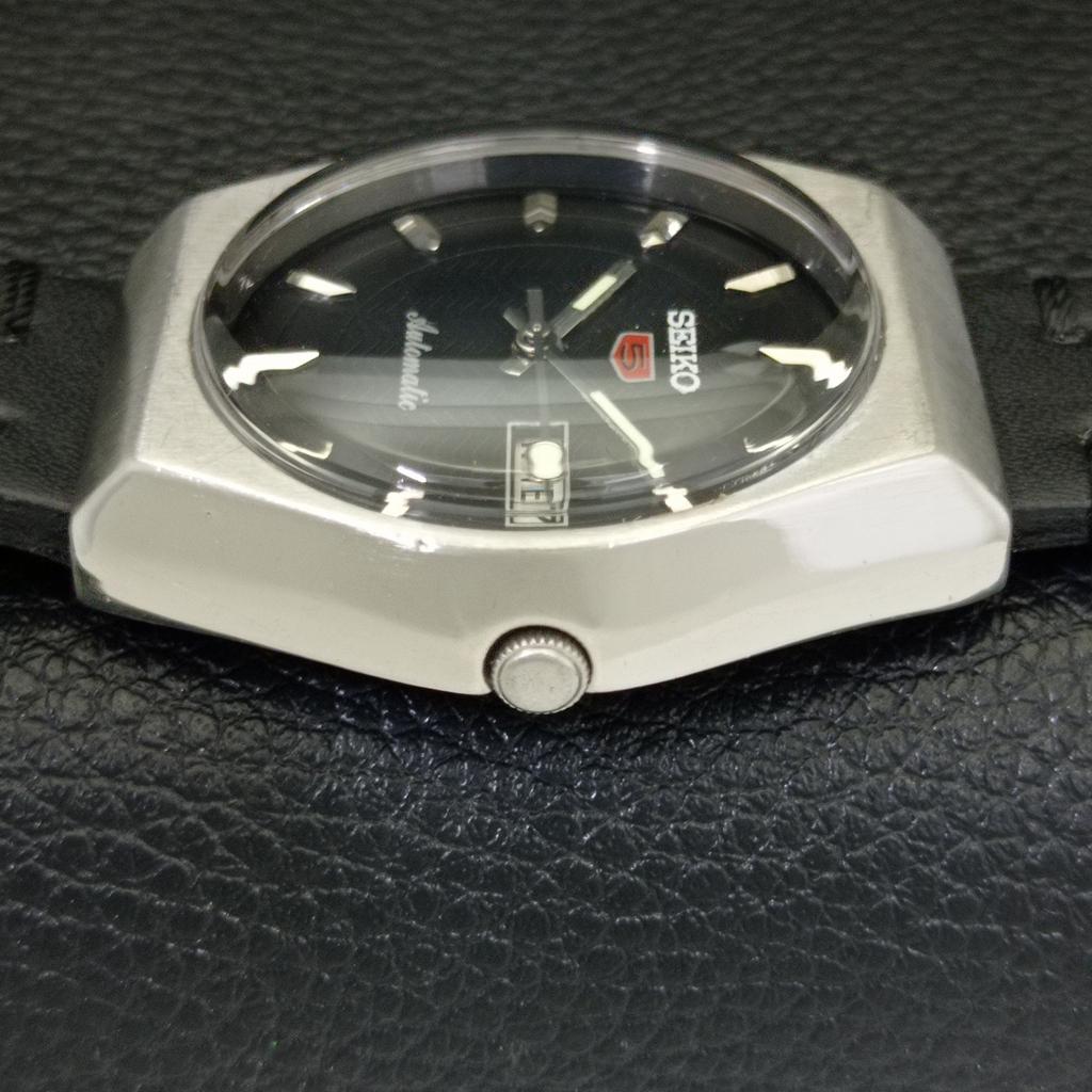 JAPAN VINTAGE SEIKO 5 AUTOMATIC 6309A MENS BLACK COLOR DIAL WATCH a701451-5 R206b-a701451