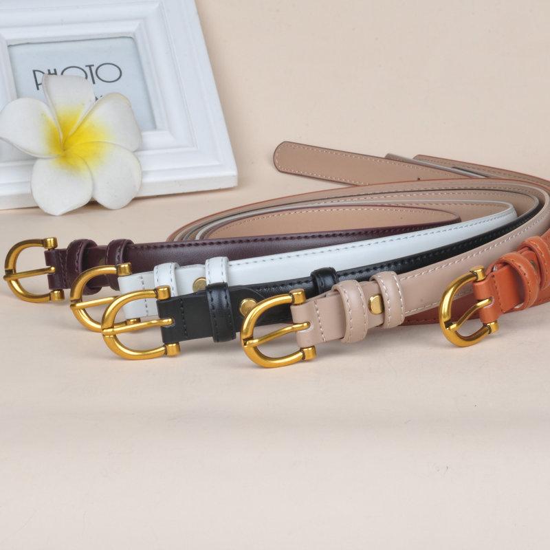 Korean Style Women's Genuine Leather Thin Waist Belt - Retro Pin Buckle, Versatile and Stylish
