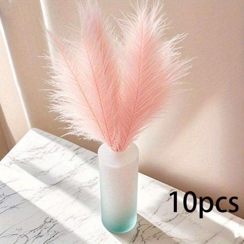 10pcs Artificial Pampas Grass Bouquets - 21.65inch Tall Fabric Feather Decor, Boho Nordic Home Decor for Weddings, Parties, Living Room, Bedroom